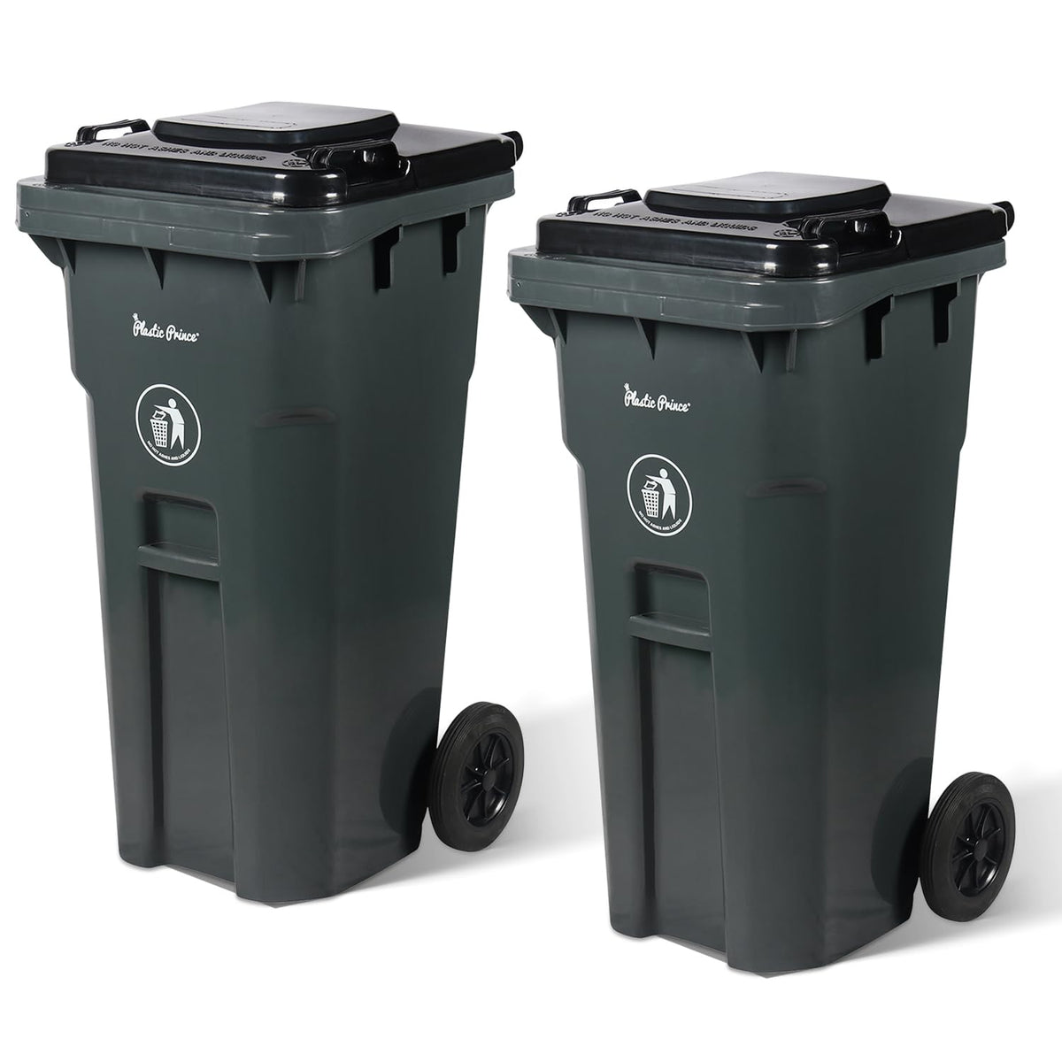 32 Gallon Trash Can Lid Outdoor Trash Can with Lid and Wheels Heavy-Duty Trash Bin for Outside