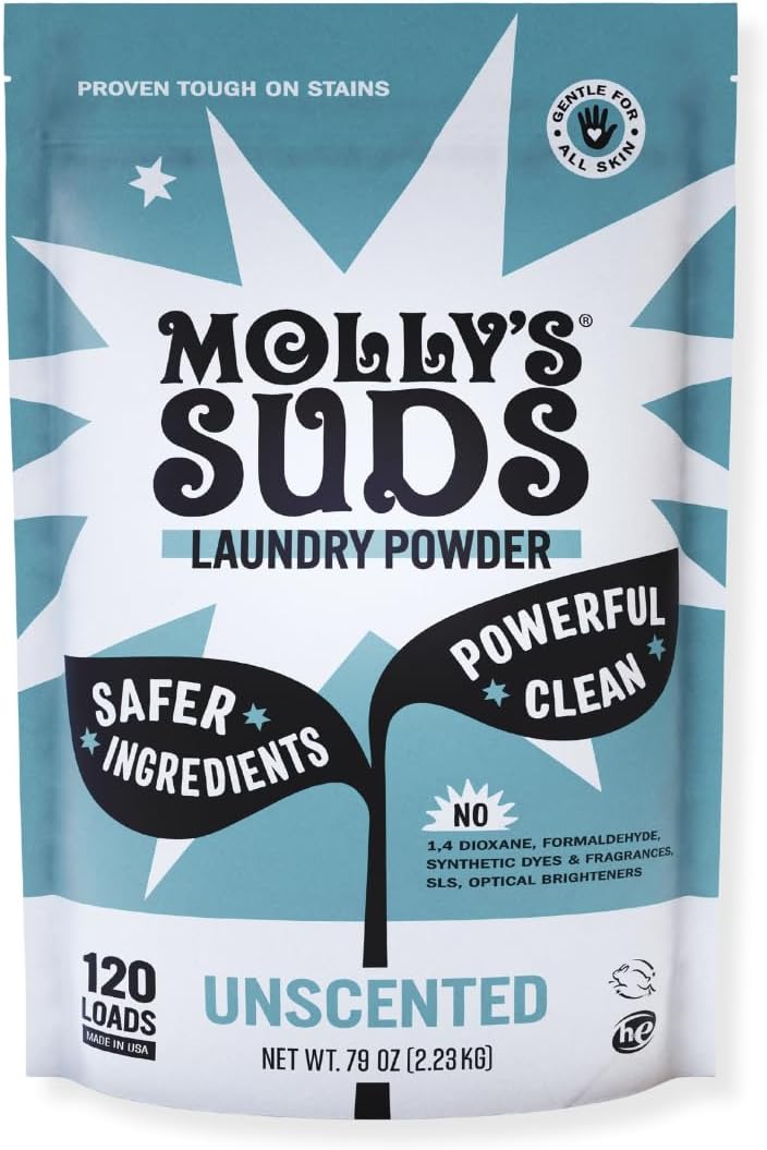 Molly's Suds Original Laundry Detergent Powder | Clean Laundry Detergent Powder for Sensitive Skin