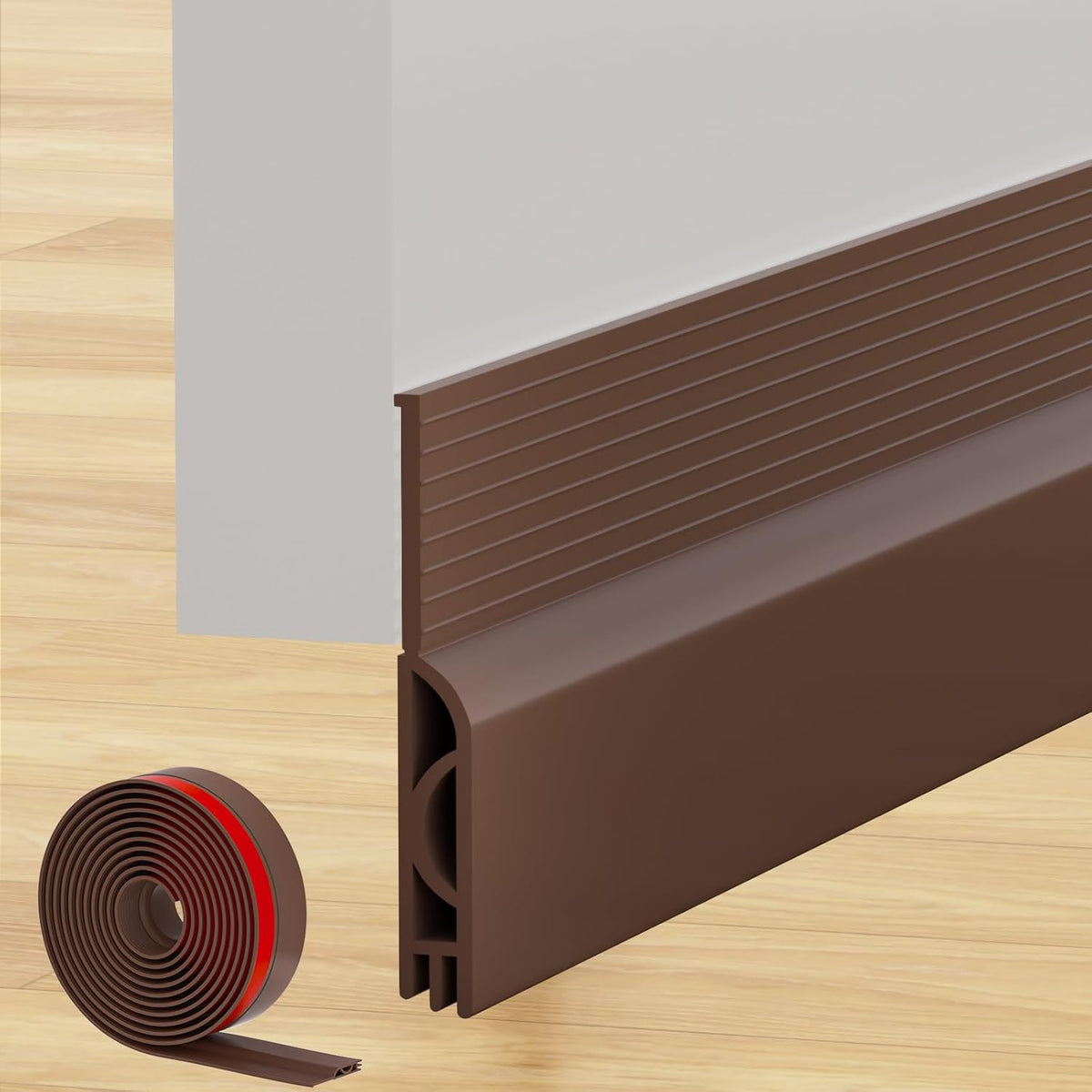 Under Door Draft Stopper, Self-Adhesive Door Sweep for Bottom of Door, Weather Stripping Doors Seal