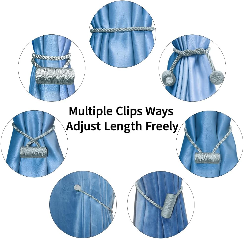 18 Inch Strong Magnetic Curtain Tiebacks, Curtain Holdbacks Modern Upgrade Strong 2021 New Twisted