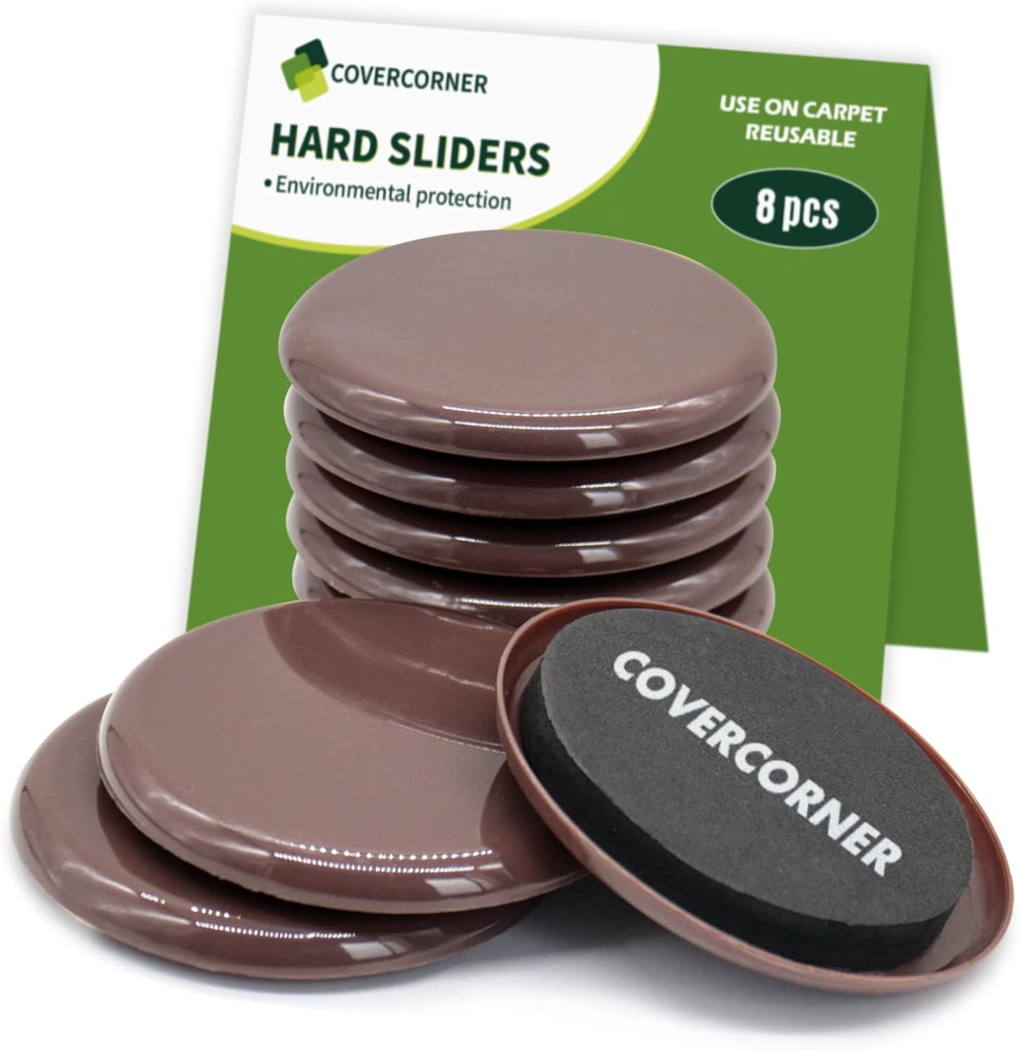 Furniture Sliders for Carpet 8 PCS - 3 1/2 inch Furniture Moving Slider Chair Legs Floors