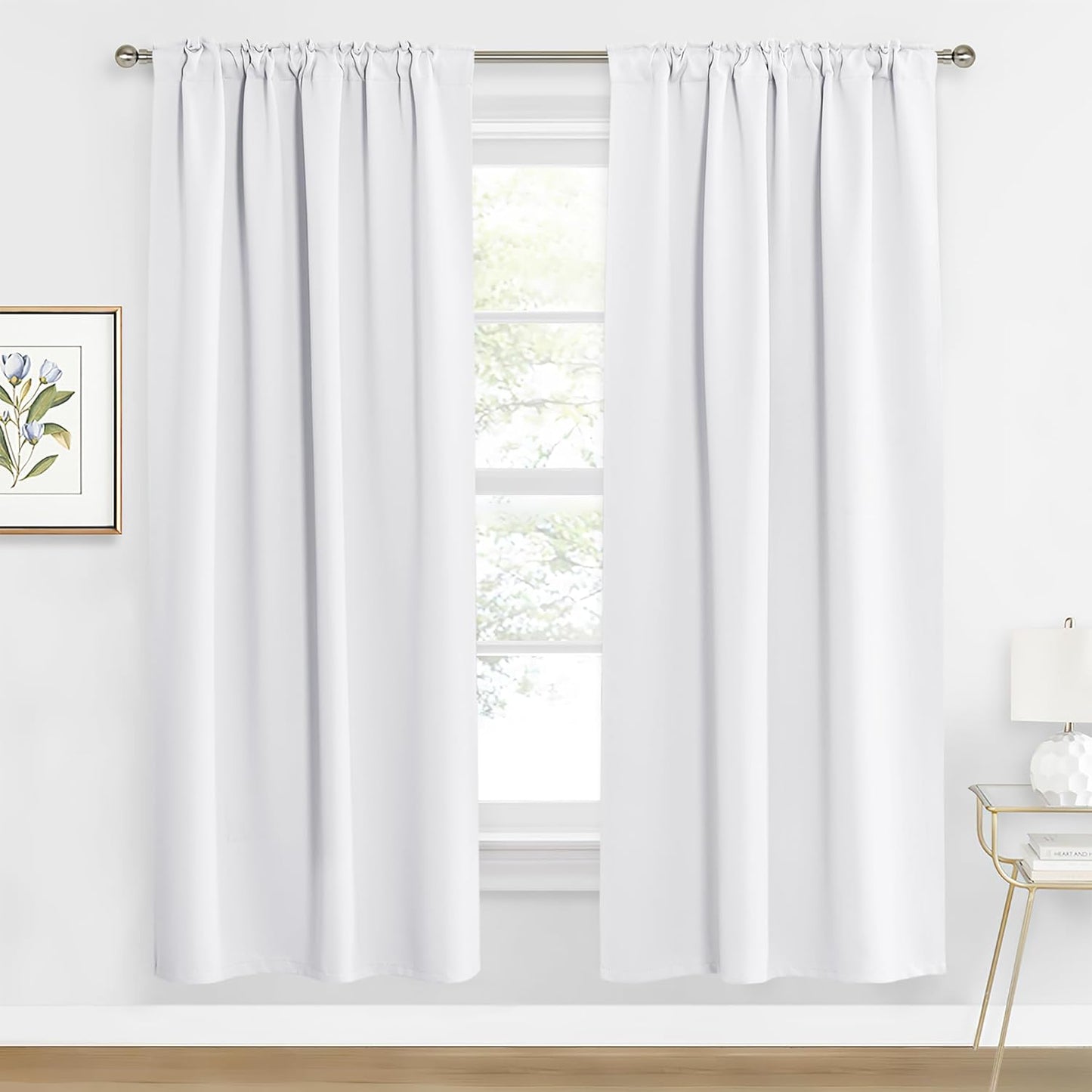 RYB HOME Blackout Curtains for Living Room, Back Tab & Rod Pocket Top Insulating Window Decor for