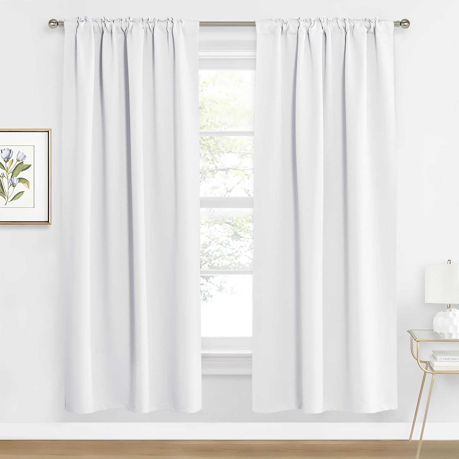 RYB HOME Blackout Curtains for Living Room, Back Tab & Rod Pocket Top Insulating Window Decor for