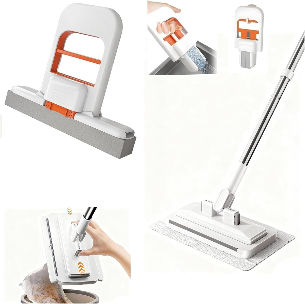 2025 New Disposable Dust Mop with a Mini Foldable Desktop Mop, Multi Surface Cleaning Flat Dust Mop
