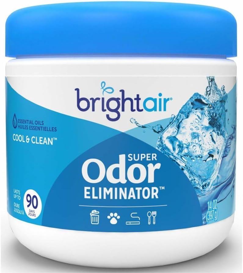 Bright Air 14 oz. Super Odor Eliminator, For Medium-Size Spaces, Cool & Clean Scent, Case of 6,Air