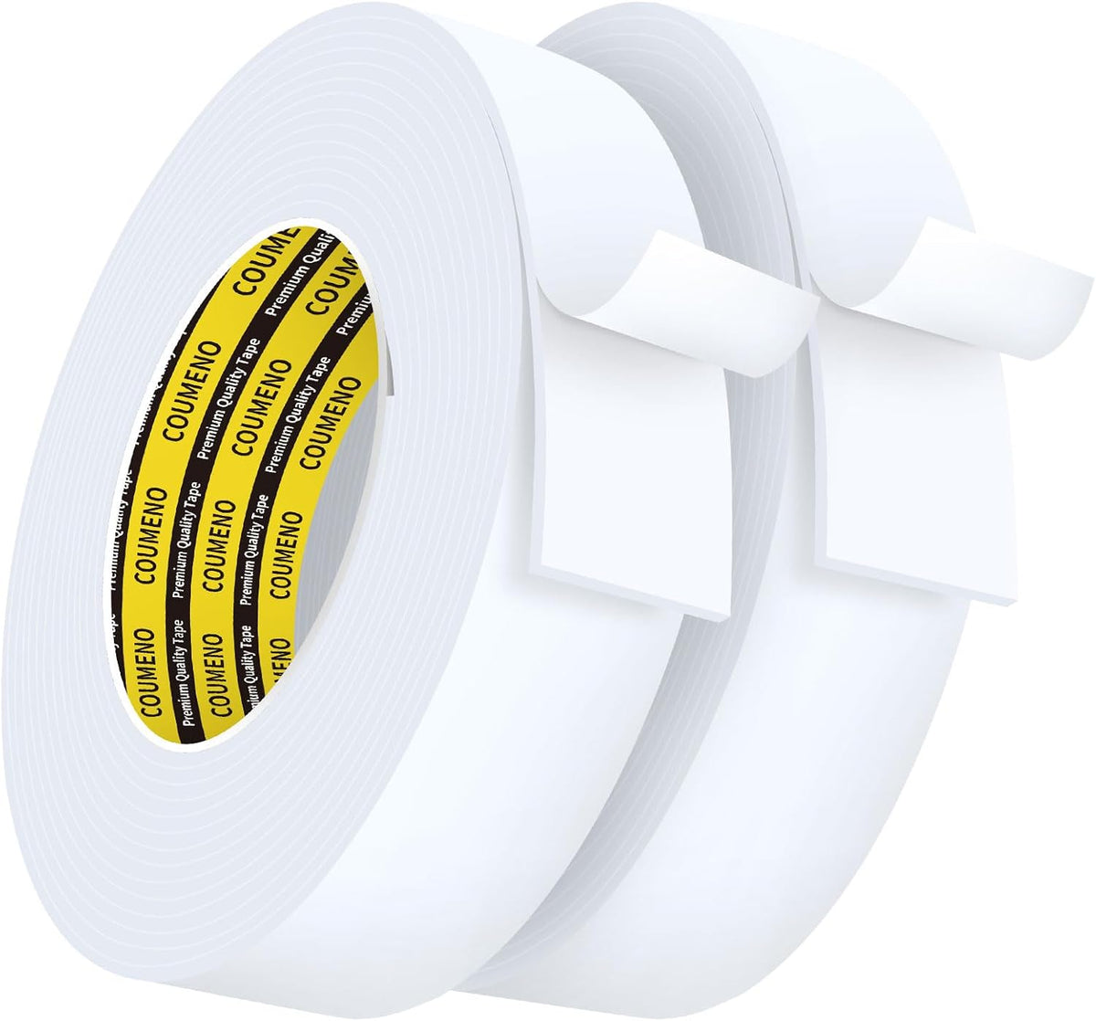 2 Pack Single-Sided Adhesive White Foam Tape, Single-Sided Sealing Strip Foam Pad Sponge Tape