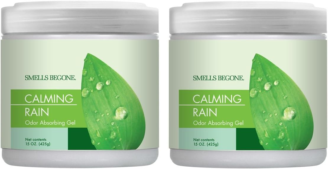 SMELLS BEGONE Air Freshener Odor Absorber Gel - 15 oz, Pack of 2 - Absorbs and Eliminates Odor in
