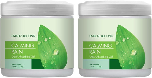 SMELLS BEGONE Air Freshener Odor Absorber Gel - 15 oz, Pack of 2 - Absorbs and Eliminates Odor in