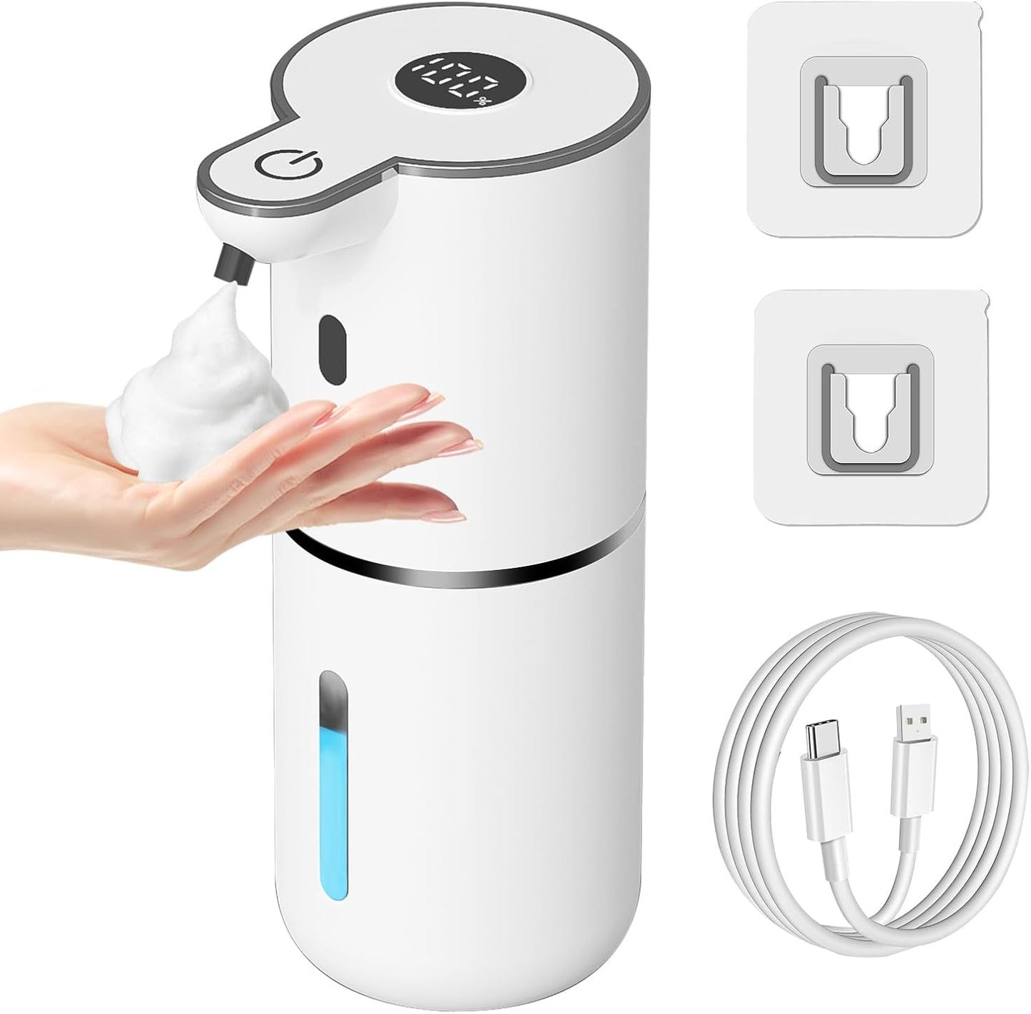 Automatic Foaming Soap Dispenser Touchless, USB Rechargeable Smart Hand Soap Dispenser, 6-Level