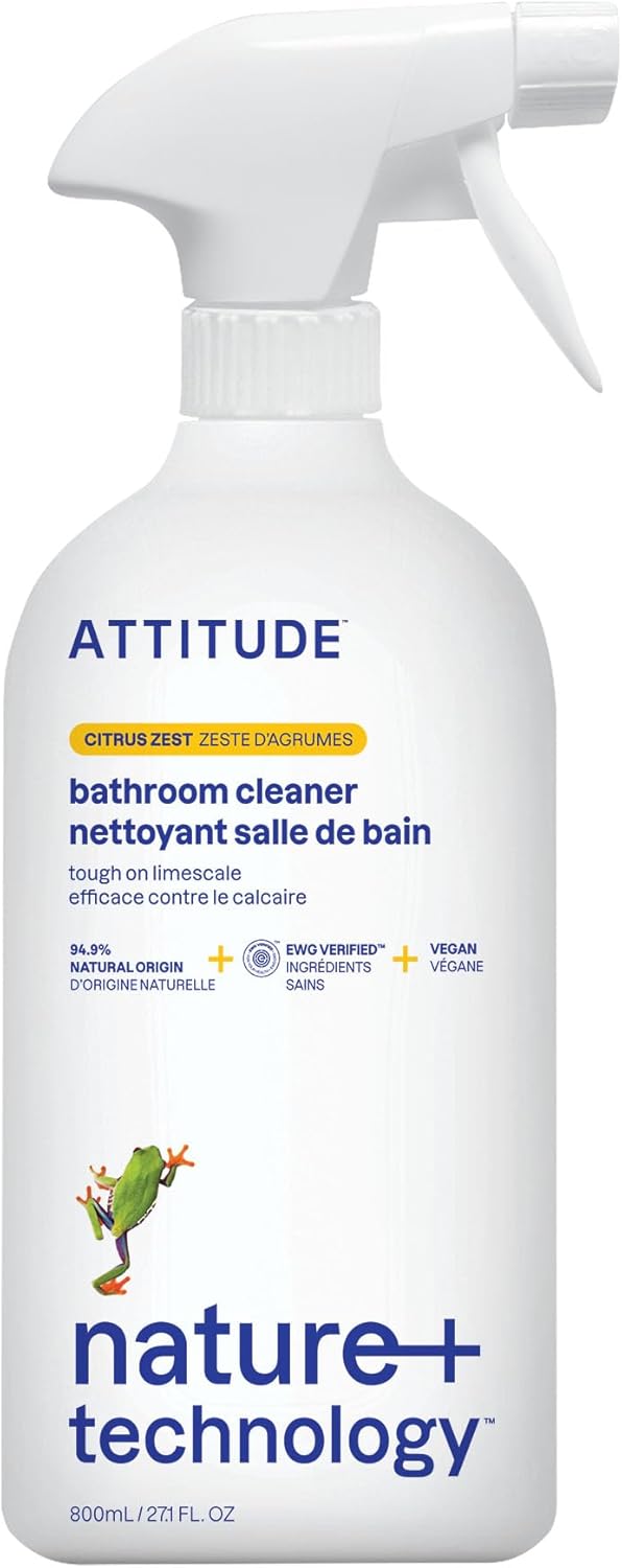 ATTITUDE Bathroom Cleaner Spray, EWG Verified, Plant-Based & Vegan, Safe for Bathroom Surfaces