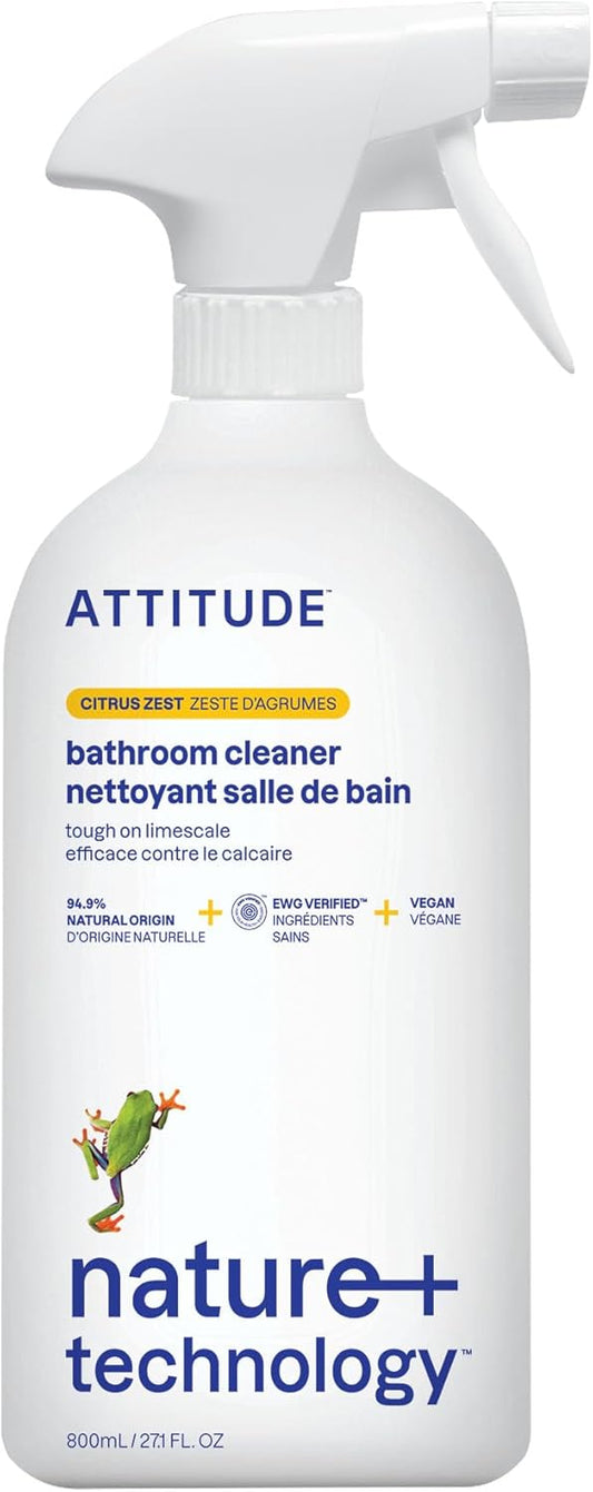 ATTITUDE Bathroom Cleaner Spray, EWG Verified, Plant-Based & Vegan, Safe for Bathroom Surfaces