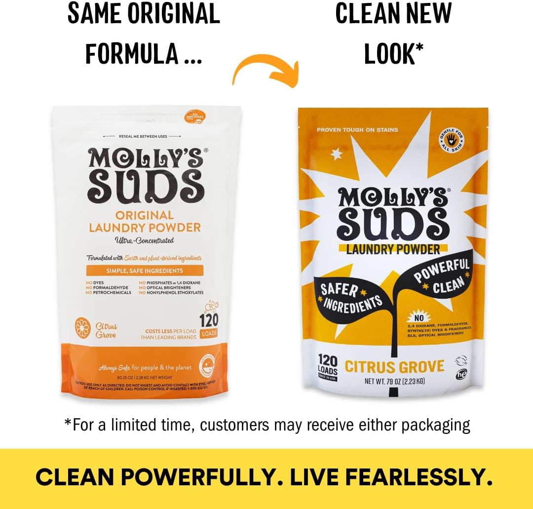 Molly's Suds Original Laundry Detergent Powder | Clean Laundry Detergent Powder for Sensitive Skin
