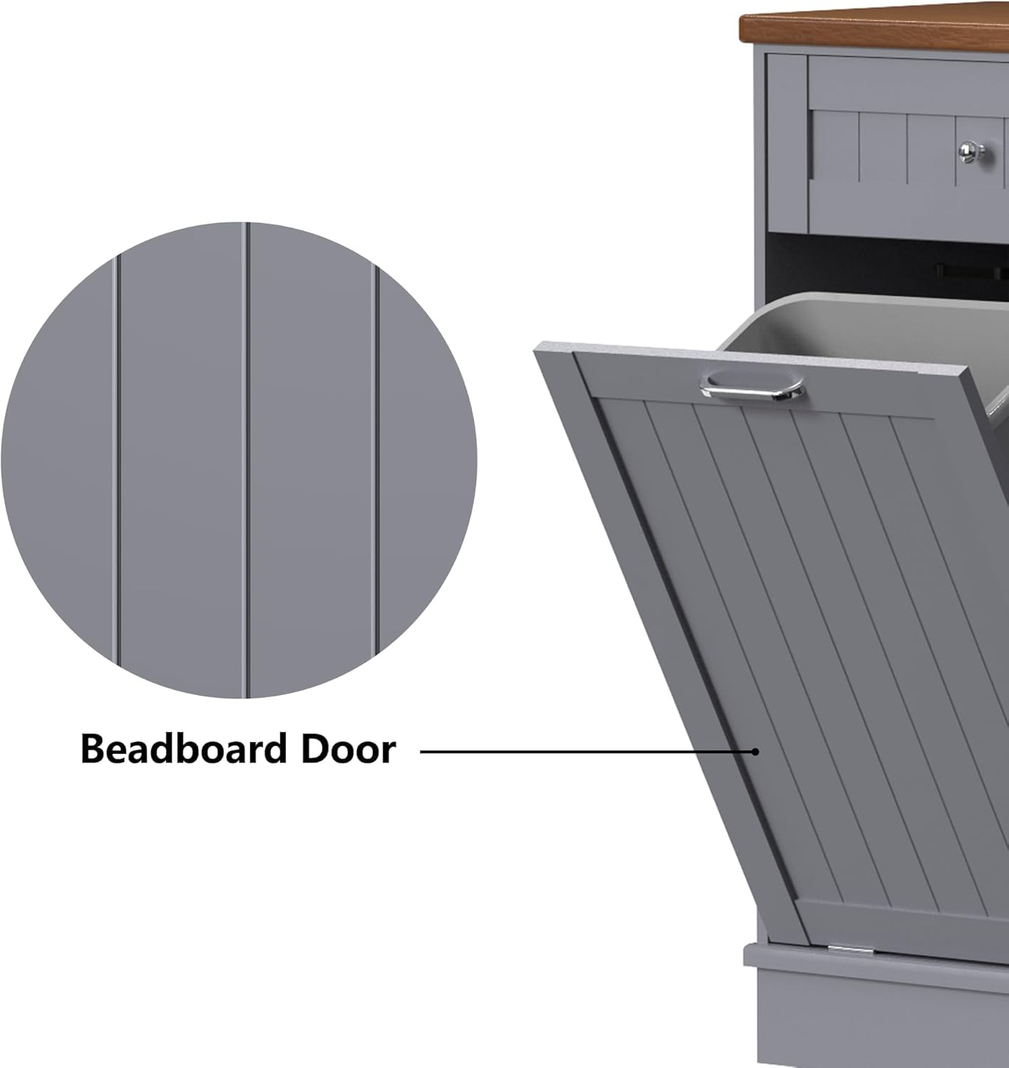 Betterhood Tilt Out Trash Cabinet 10 Gallon Wooden Free Standing Laundry Sorter Cabine,Recycling