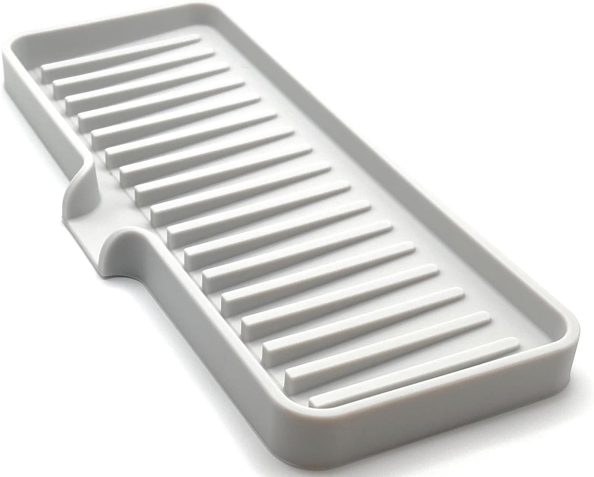 Happitasa Silicone Soap Dish Tray and Sponge Holder with Drain Chute | Bathroom and Kitchen Sink