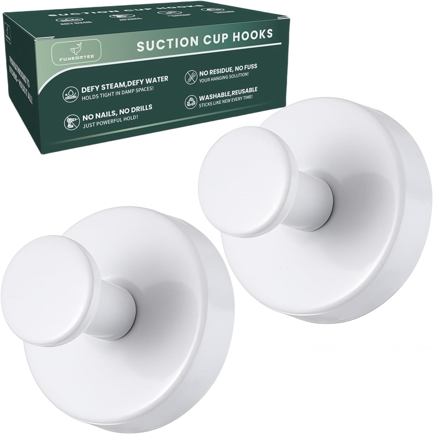 2025 Upgraded Stainless Steel Heavy Duty Suction Cup Hooks For Shower Bathroom Accessories