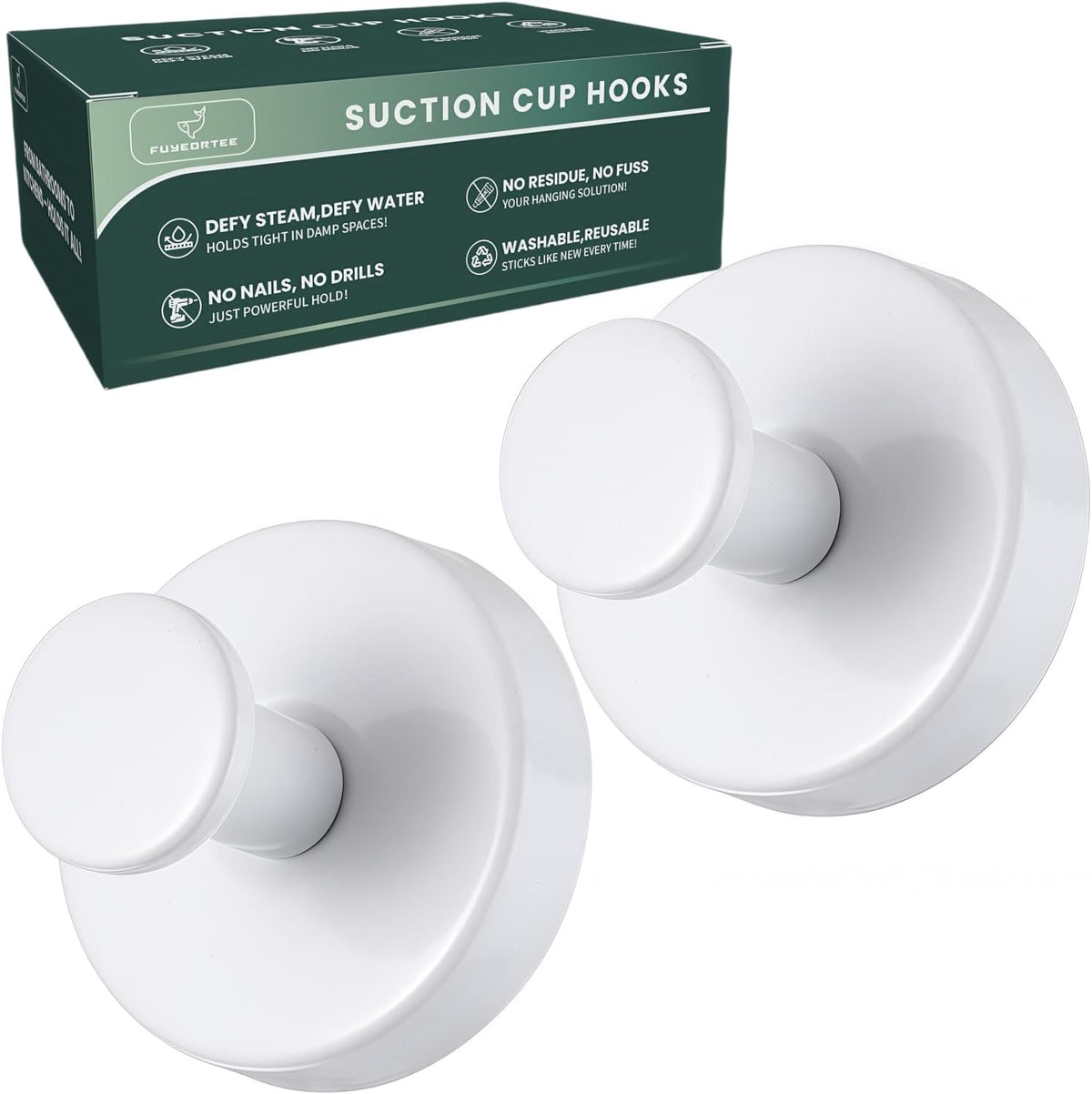 2025 Upgraded Stainless Steel Heavy Duty Suction Cup Hooks For Shower Bathroom Accessories