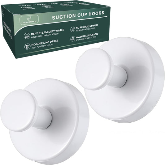 2025 Upgraded Stainless Steel Heavy Duty Suction Cup Hooks For Shower Bathroom Accessories