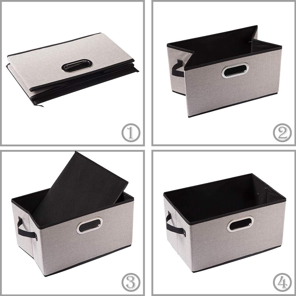 PRANDOM Fodable Storage Bins for Closet [3-pack] Decorative Fabric Storage Baskets Cubes with