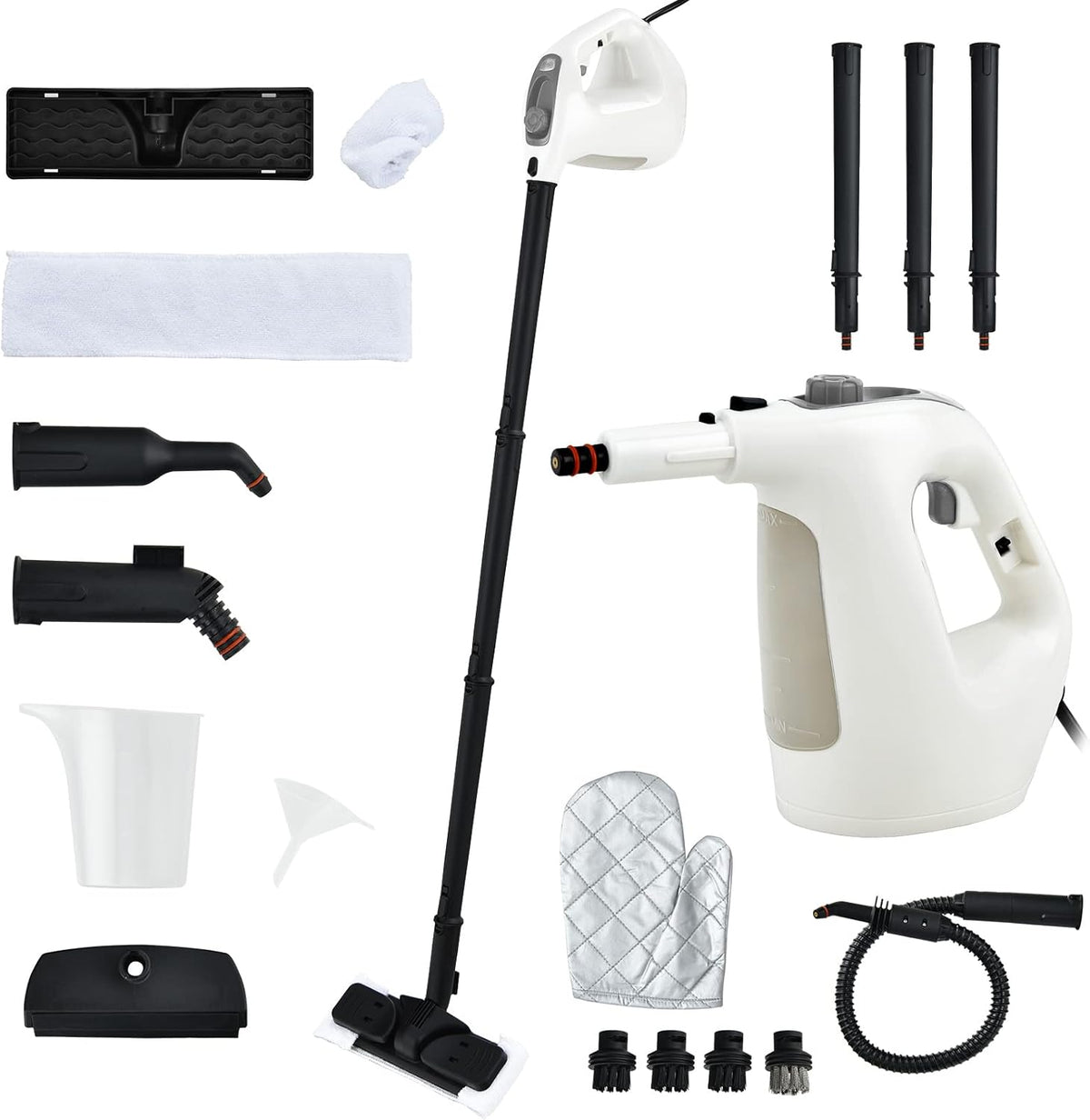 COSTWAY Handheld MultiPurpose Steam Cleaner with 17 Pieces, 350ml Large Capacity Steam Mop
