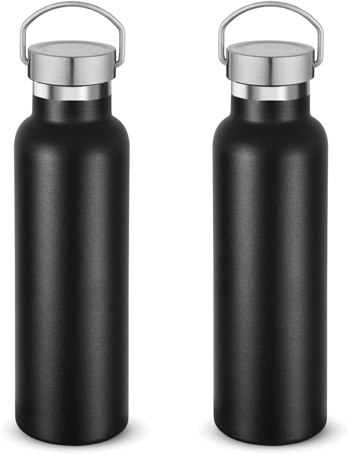 Neihepal 20 oz Insulated Water Bottles Bulk 2 Pack,Stainless Steel Double Wall Sport Bottle with