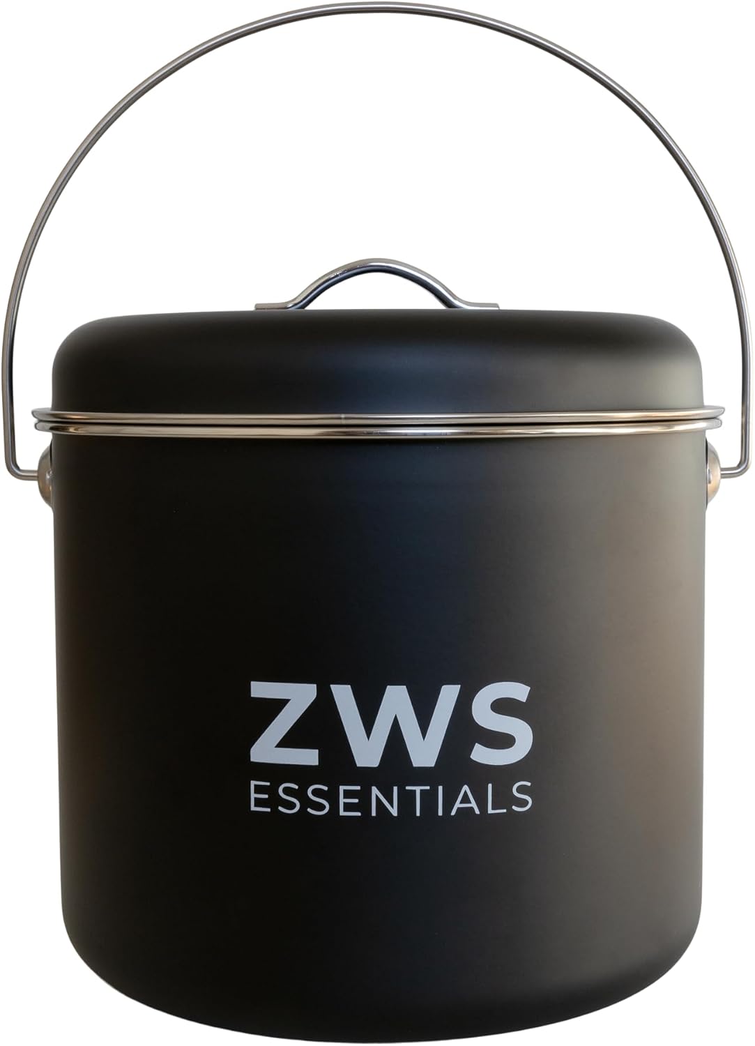 Black Stainless Steel Compost Bin | 6.5L Odor-Free Kitchen Countertop Food Scrap Pail with Charcoal