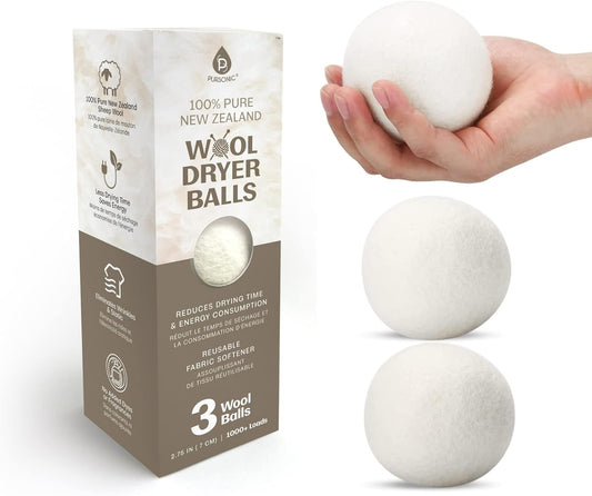 Pursonic Laundry Wool Dryer Balls – Reusable Dryer Balls Made from 100% Pure New Zealand Wool