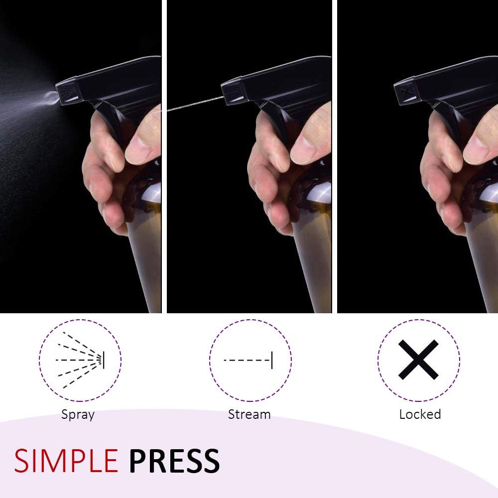 AMORIX 24PCS Trigger Sprayer Black Spray Top - Heavy Duty Replacement Nozzle with Mist Stream