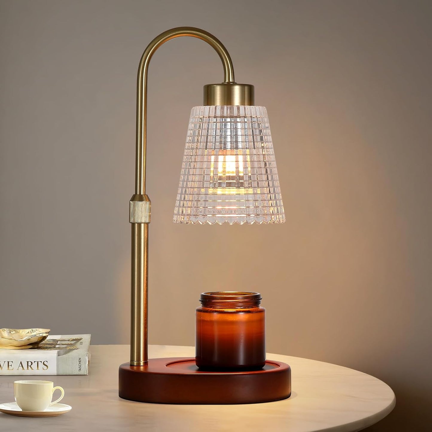 Antique Brass Candle Warmer Lamp WithTimer and Dimmer,Fragrance Electric Wax Melt Warmer with 2