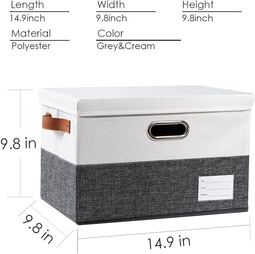 PRANDOM Foldable Storage Bins with Lids [3-Pack] Fabric Collapsible Storage Boxes Baskets Cubes