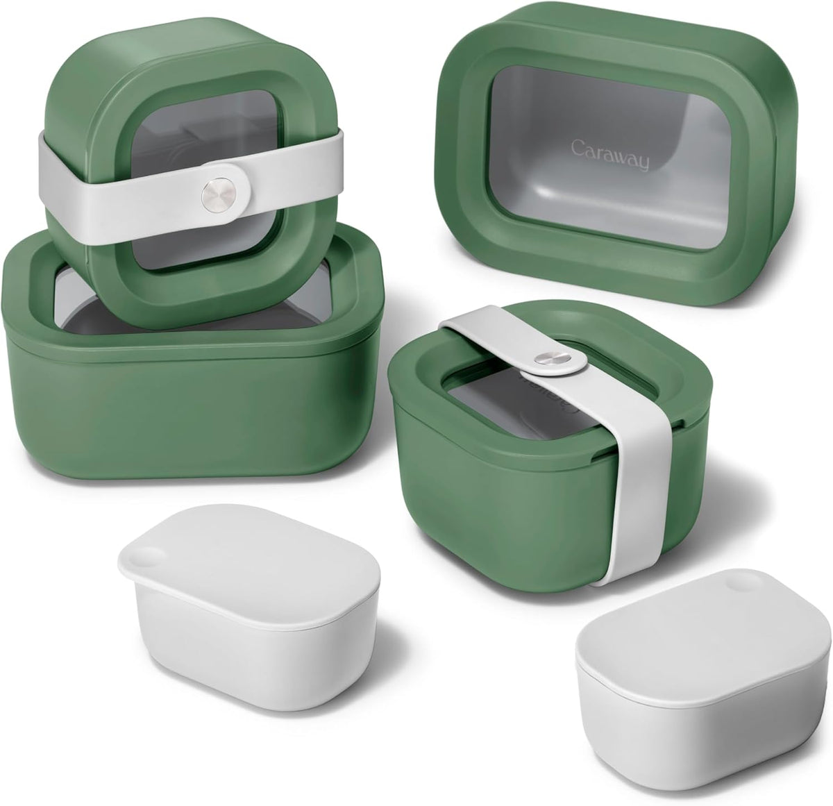 Caraway Mini Food Storage 11pc Set - Glass Storage Containers for Food - Non-Toxic Ceramic-Coated