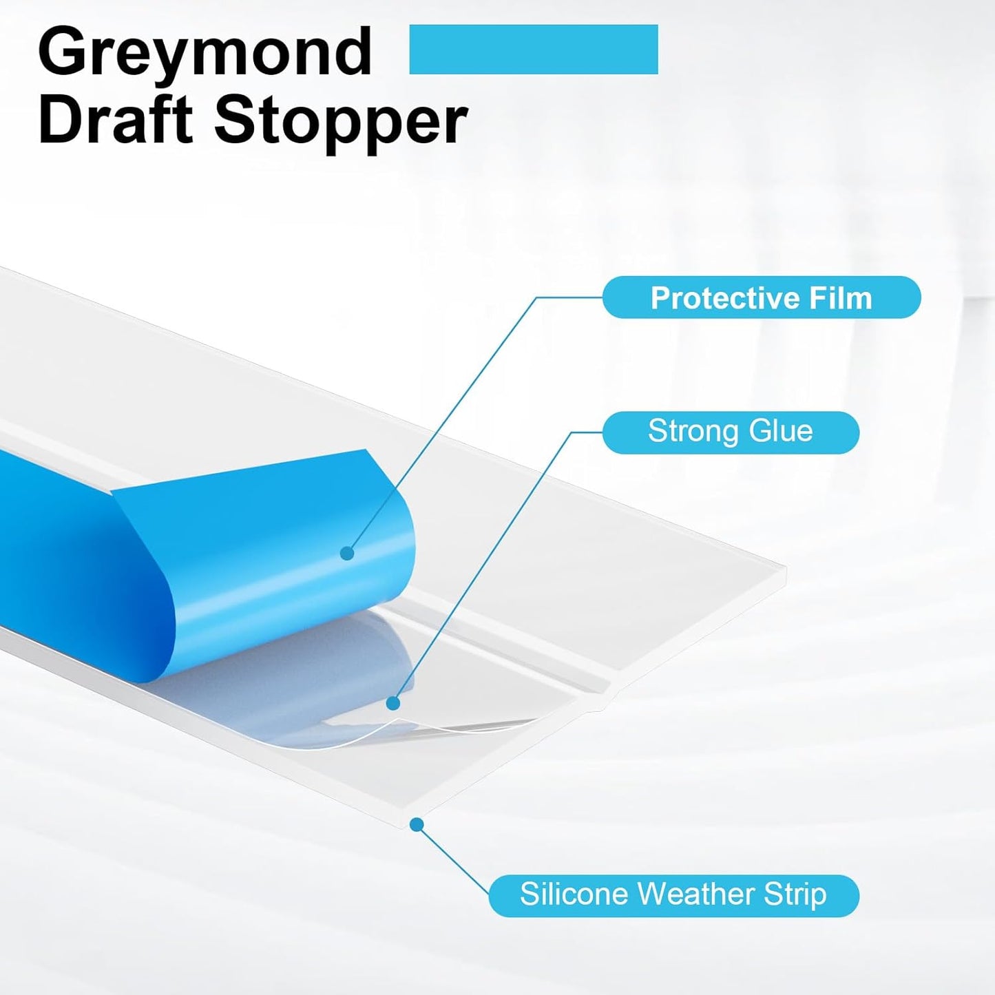 Weather Stripping Door Seal, Silicone Strip for Frame and Gaps Draft Stopper,Glass Shower Door