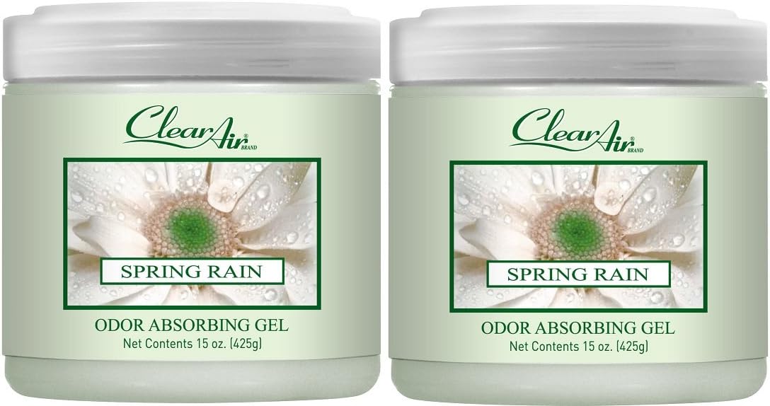 Clear Air Odor Absorber Gel - 15 oz, Pack of 2 - Air Freshener Absorbs and Eliminates Odors in