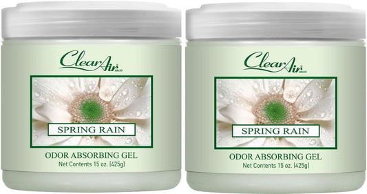 Clear Air Odor Absorber Gel - 15 oz, Pack of 2 - Air Freshener Absorbs and Eliminates Odors in