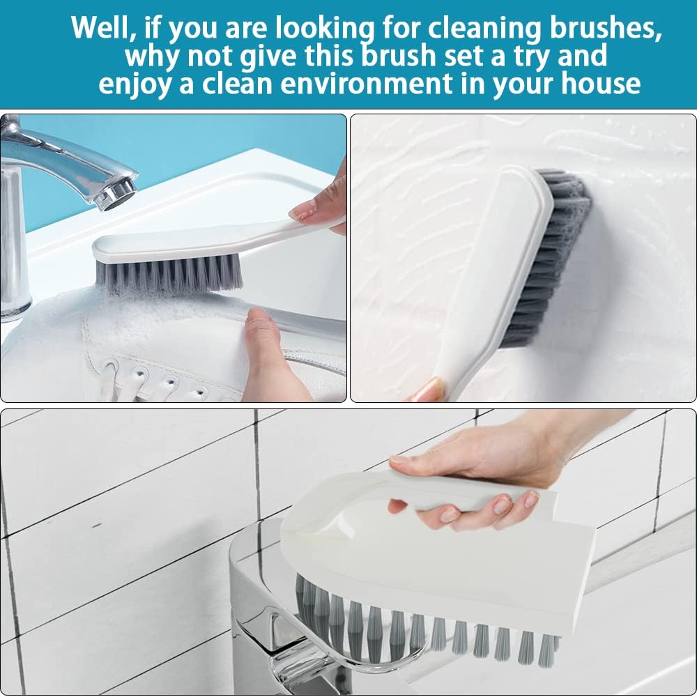 6 PCS Cleaning Brush, Scrub Brush Set for Kitchen and Bathroom Household Use with Various Brushes