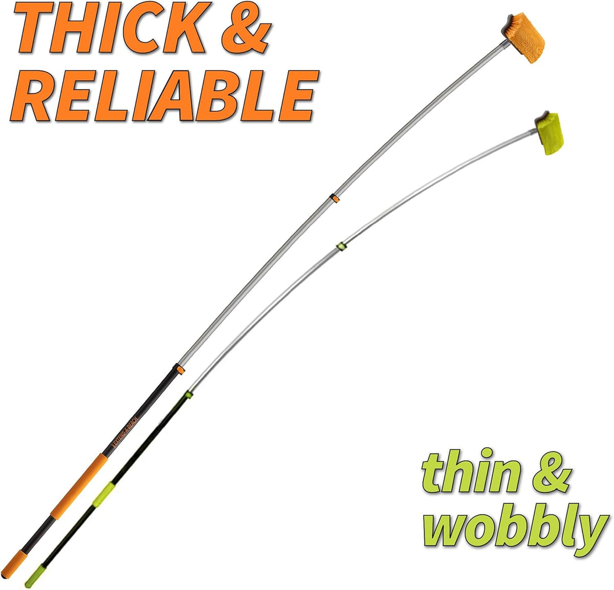 36 Foot High Reach Telescoping Duster Kit and Vinyl Siding Brushes with 5-30 ft Extension Pole //