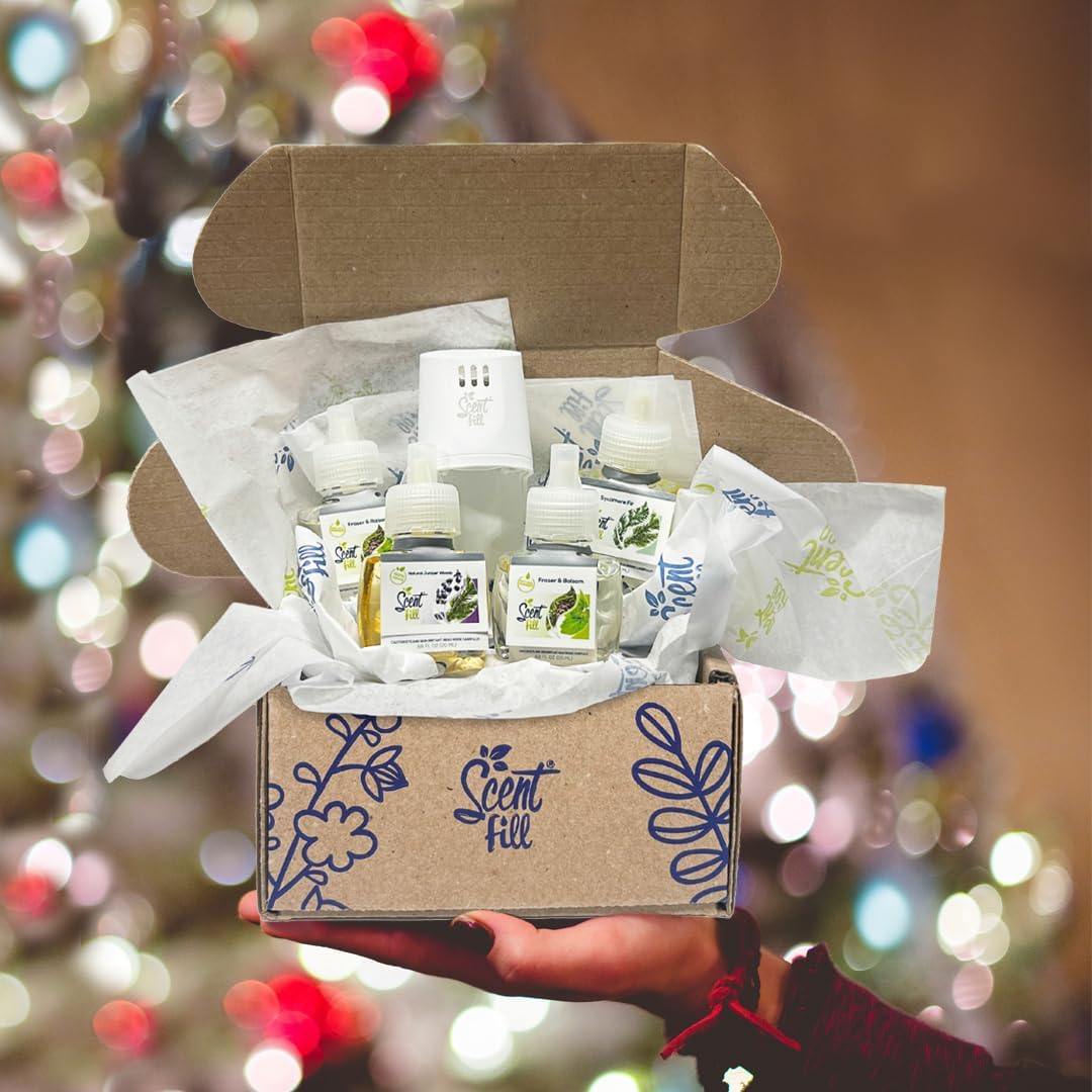 Scent Fill Christmas Tree Plug in Air Freshener Kit (Fraser Fir Balsam & Sycamore Fir), 2 Refills +