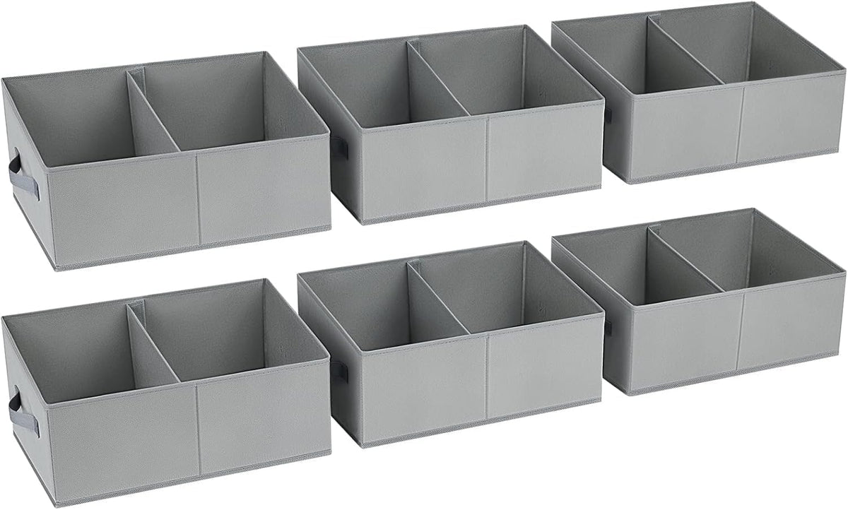 DIMJ Trapezoid Storage Bins for clothes - 6 Packs Closet Organizers and Storage Baskets, Foldable