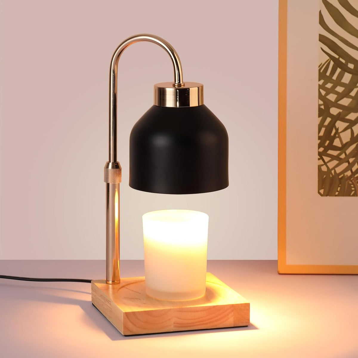 Candle Warmer Lamp, Dimmer, 2/4/8H Timer, Adjustable Height Candle Warmer, Vintage Home Decor, Wax