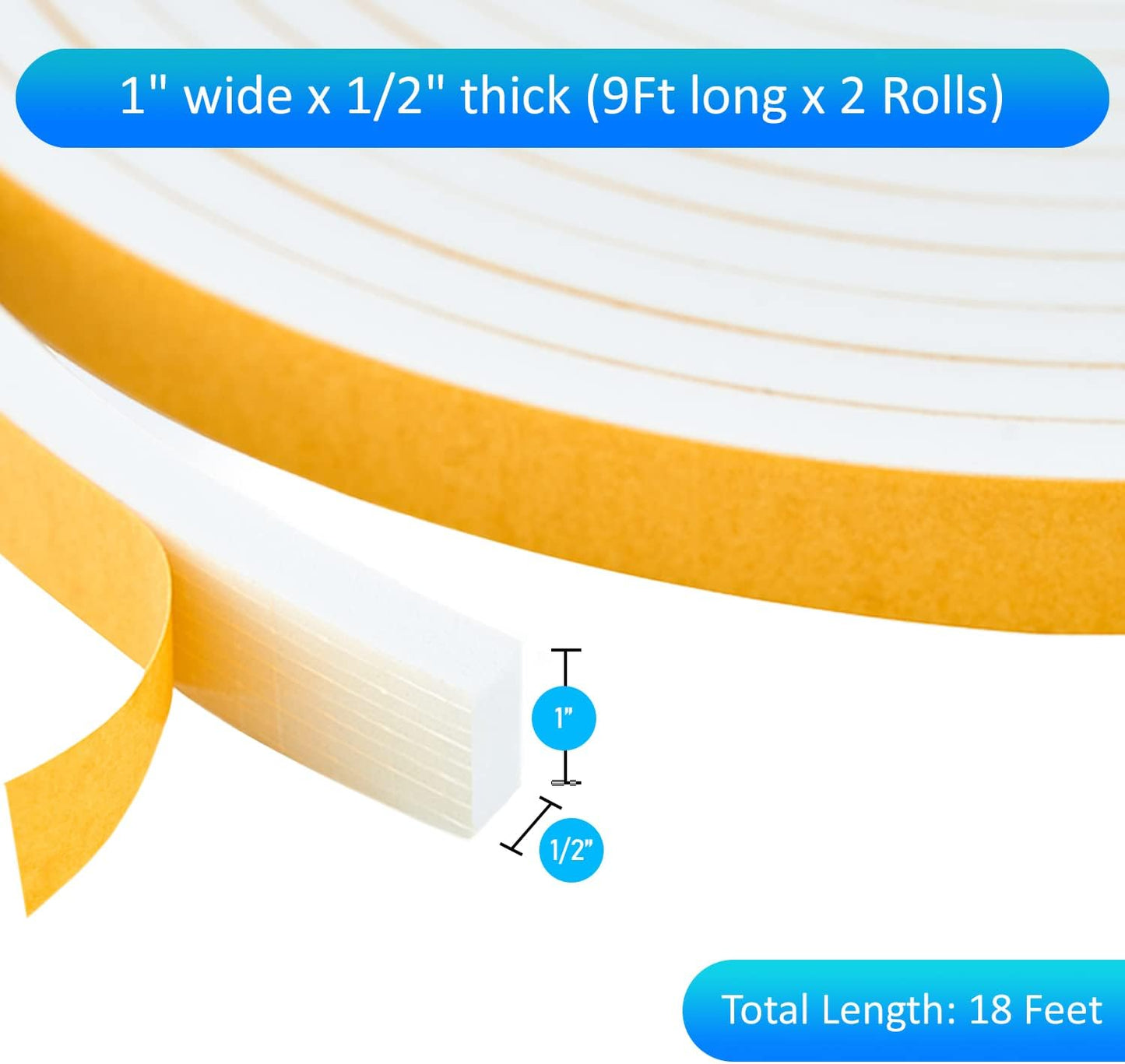 High Density Foam Weather Stripping Door Seal Strip Insulation Tape Roll for Insulating Door Frame