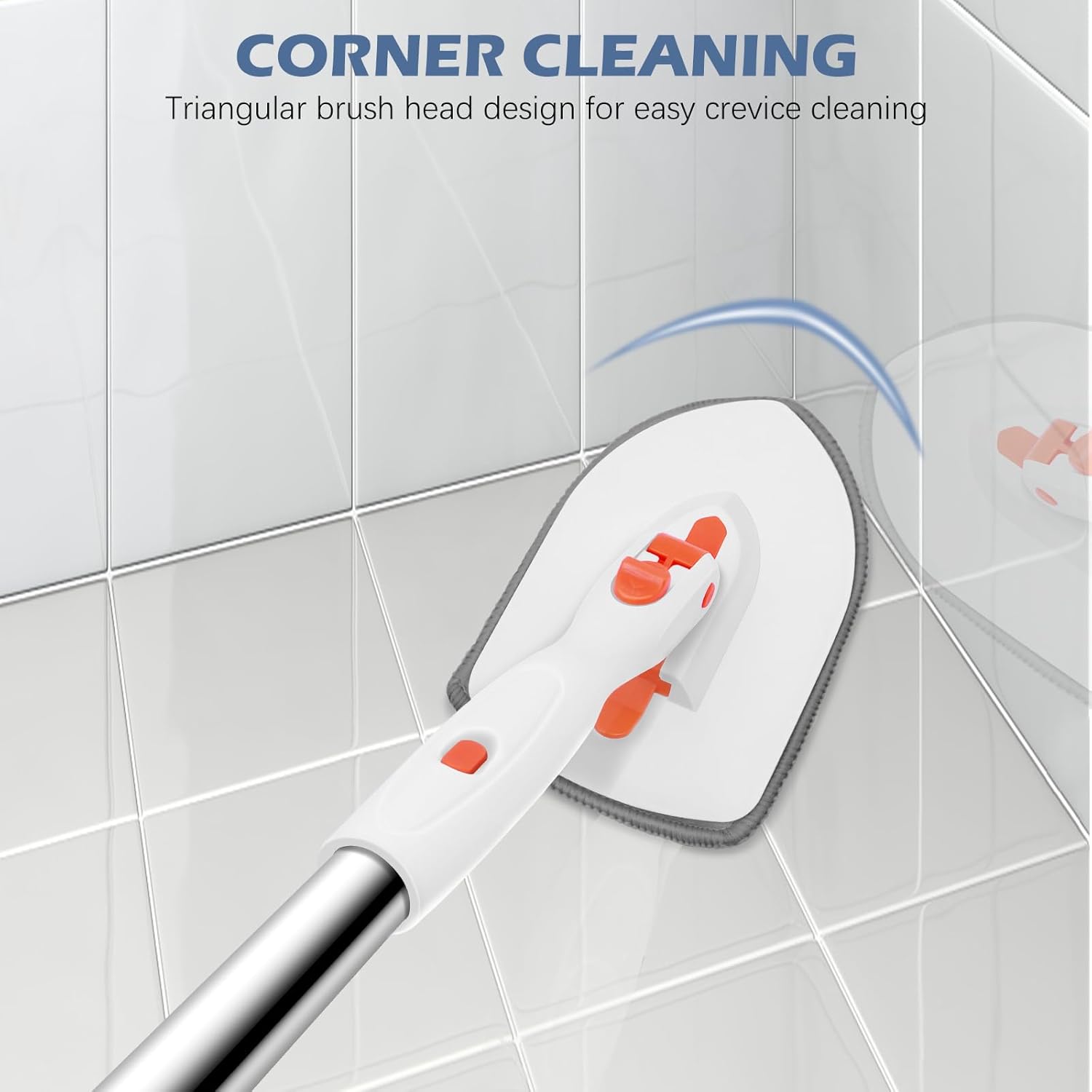 SetSail Floor Scrub Brush, 3-In-1 Tile Tub Floor Scrubber with 52-inch Adjustable Long Handle
