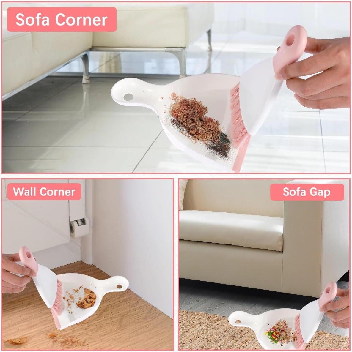 Dust Pan Broom Brush Dustpan - Dustpan and Brush Set, Mini Dust Pans with Brushes, Handheld Broom