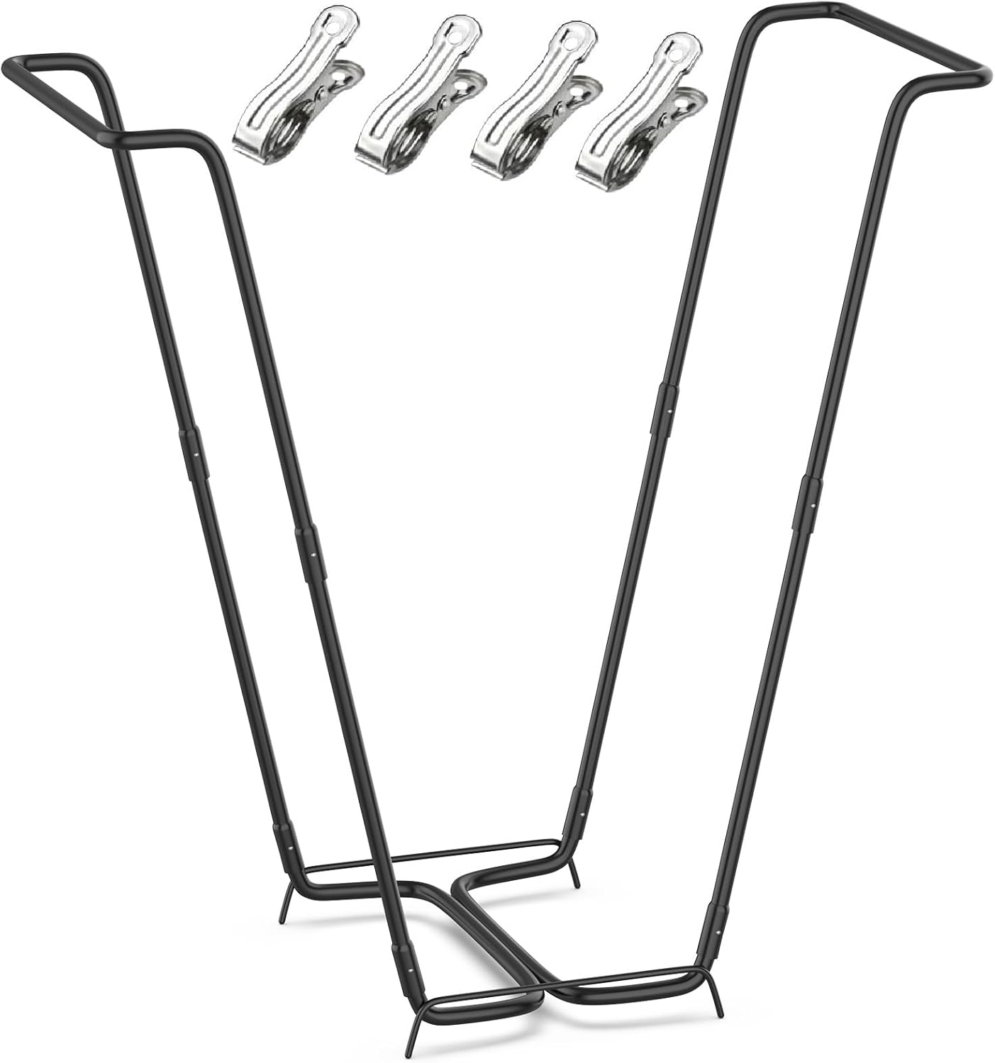 Outdoor Trash Bag Holder Metal Garden Trash Bag Holder for Yard Waste Stand Holds 30-45 Gallons