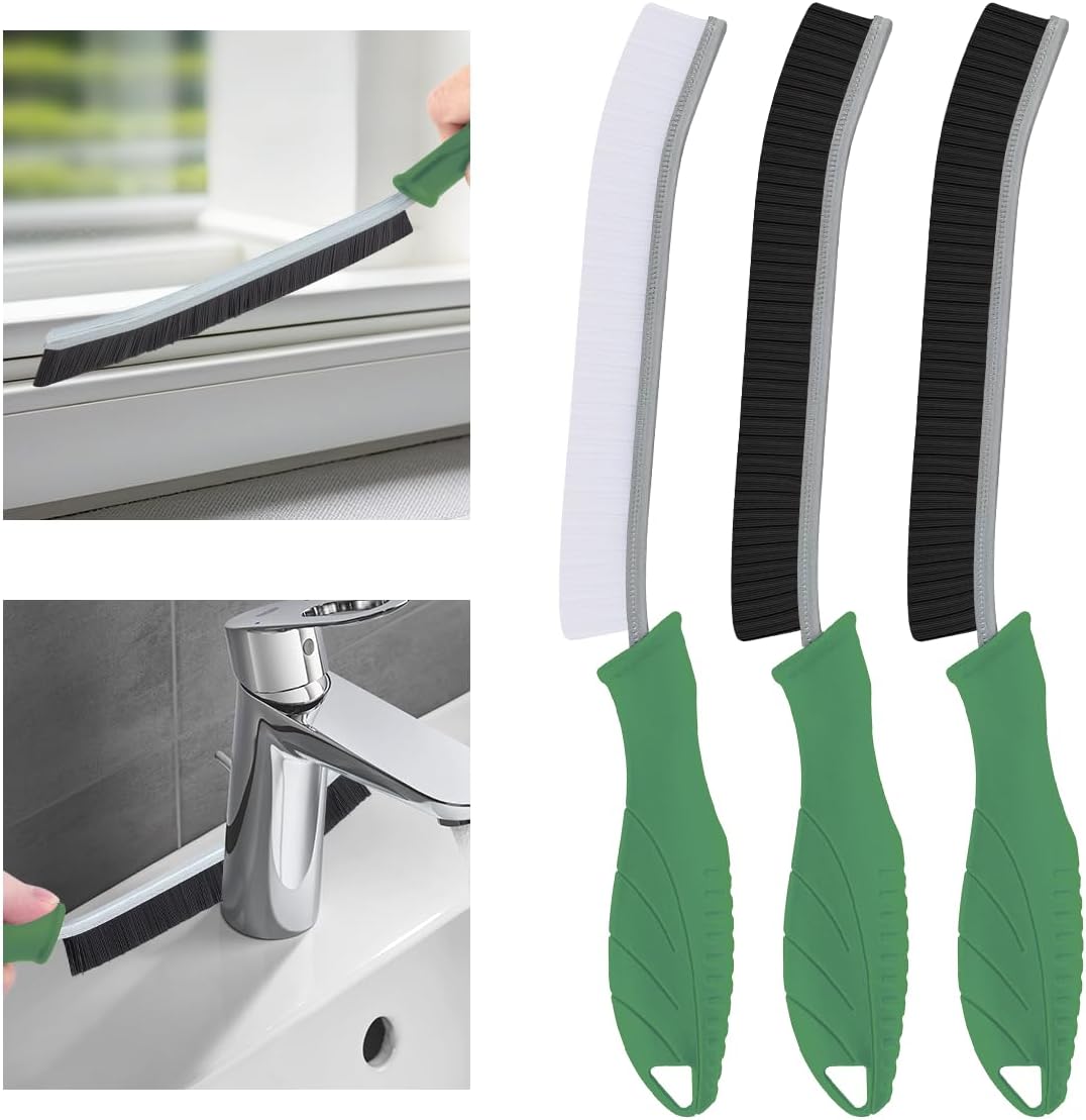 Hard Bristle Crevice Cleaning Brush-Thin Gap Scrub Brush, Small Cleaning Brush, Grout Brush