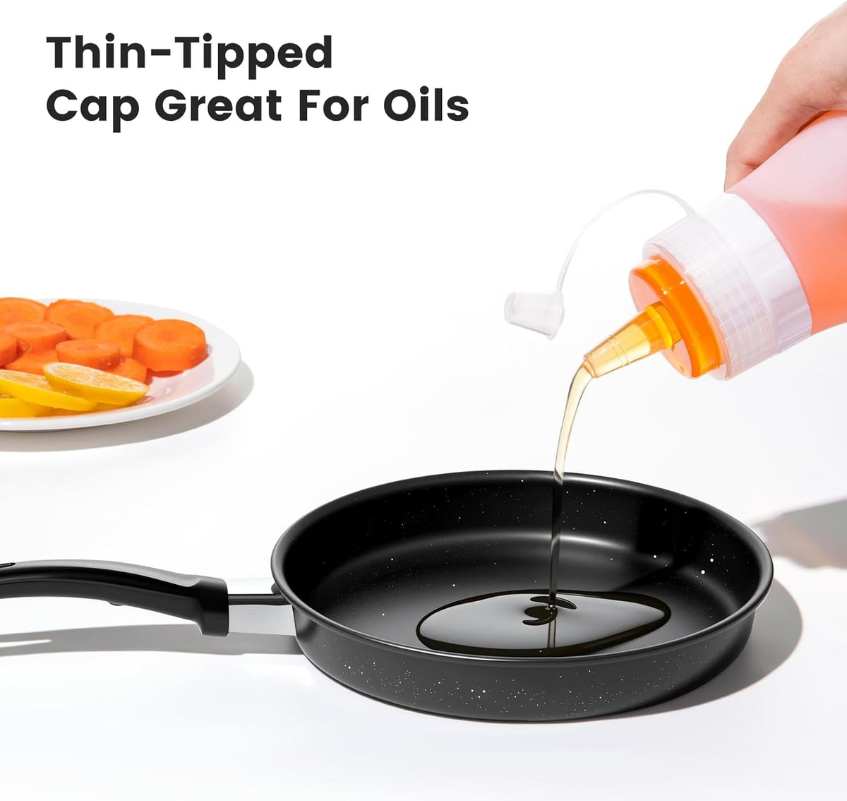 Condiment Squeeze Bottles, 12 oz Silicone Squeeze Bottles For Sauces, Leak Proof Condiment