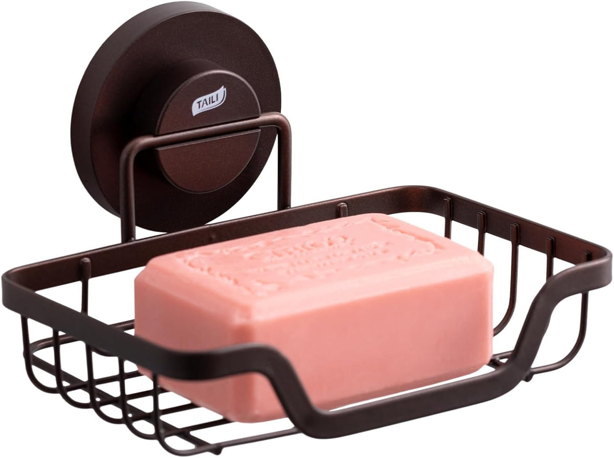 TAILI Soap Holder Bar Dish Suction Cup, Bar Shampoo Rack for Shower Wall, Draining Soap Saver Tray