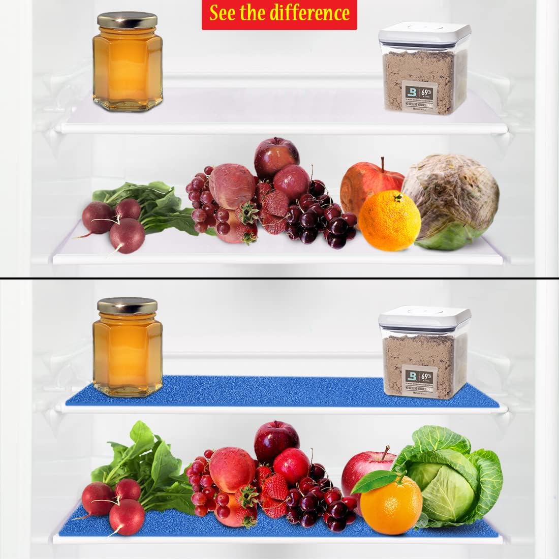 Dualplex® Fruit & Veggie Life Extender Liner for Fridge Refrigerator Drawers, 12x15 Inches (4 Pack)