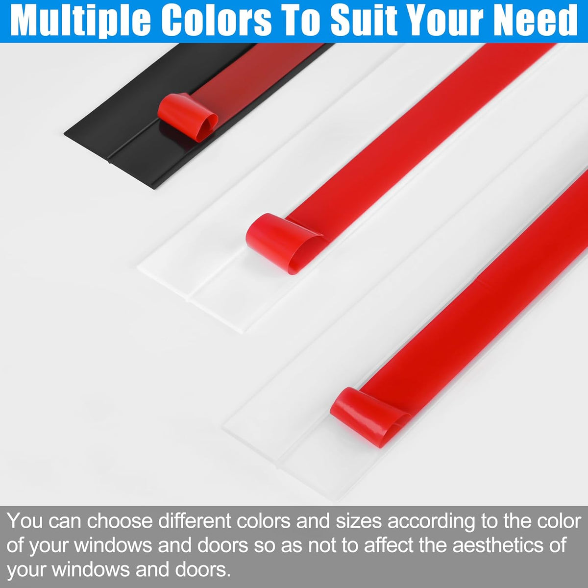 Draft Seal Tape for Doors and Windows 3 in x 40 Ft Silicone Weather Stripping Extra Thick 2mm Door