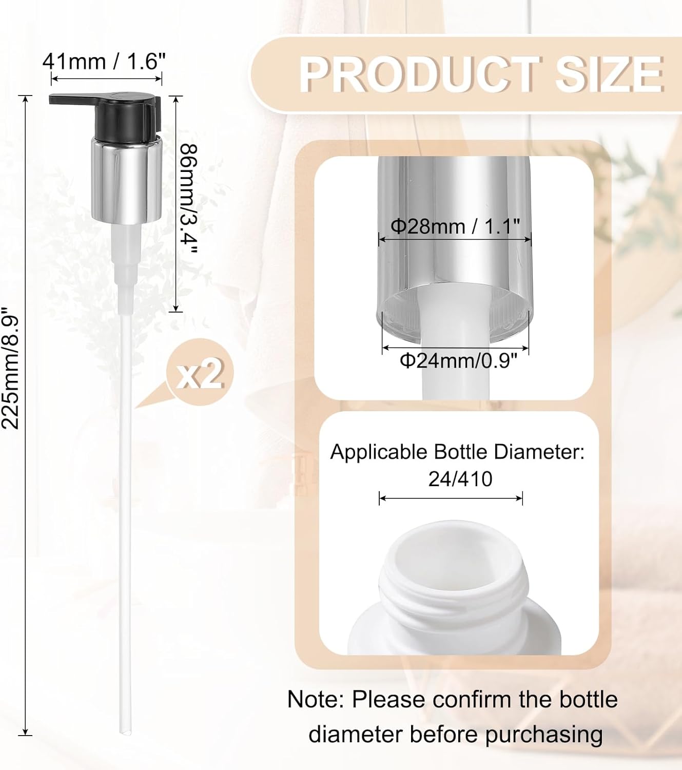 uxcell 2 Pcs Soap Dispenser Pump Heads, Hand Soap Dispensers Top Pumps Replacement Clip-on Pumphead