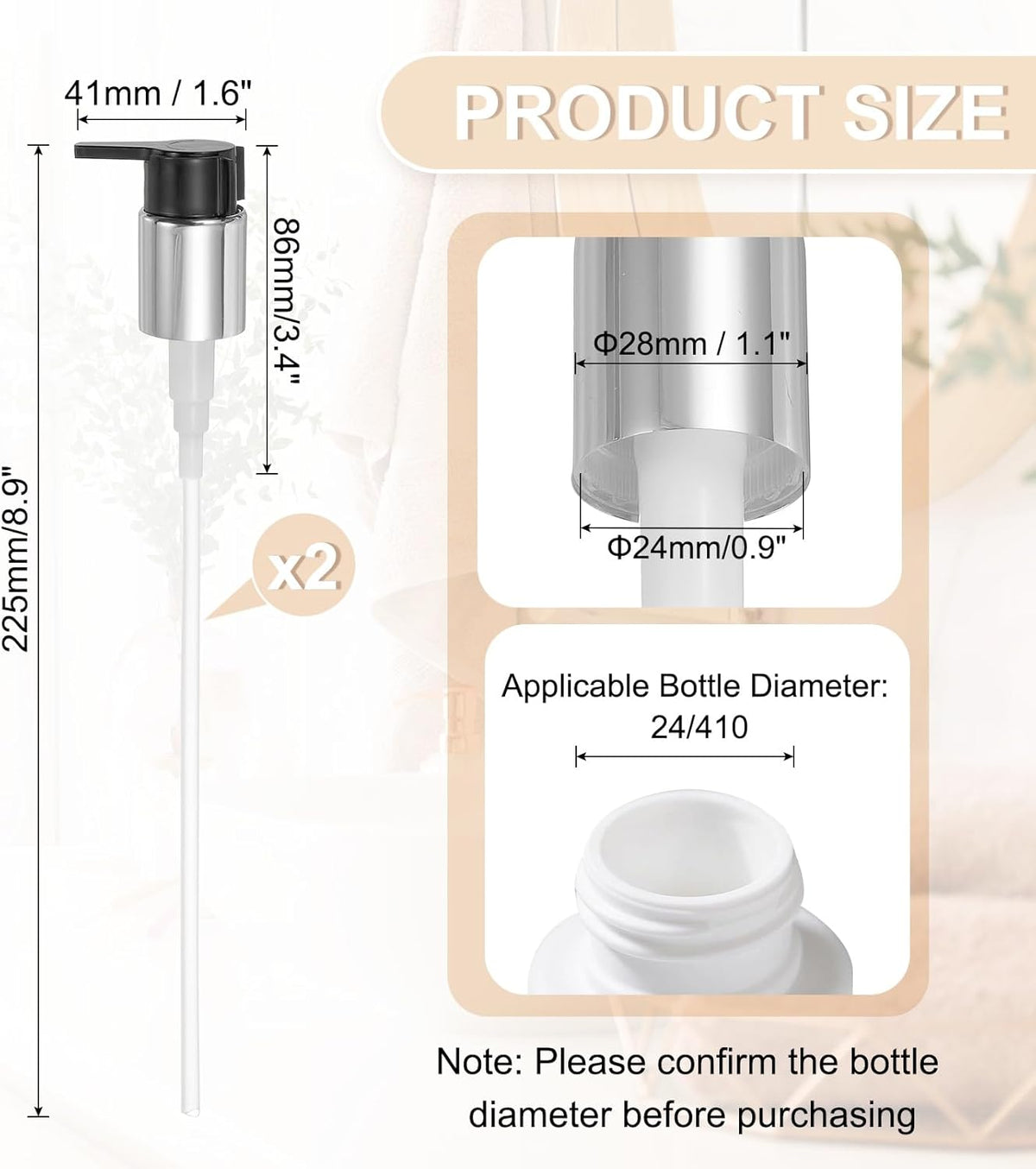 uxcell 2 Pcs Soap Dispenser Pump Heads, Hand Soap Dispensers Top Pumps Replacement Clip-on Pumphead
