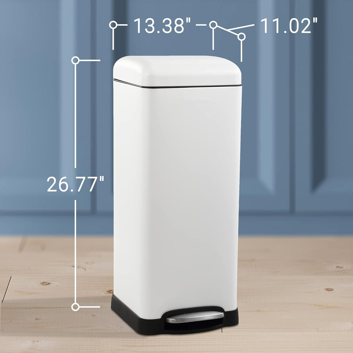 happimess HPM1007A Betty Retro 8-Gallon Step-Open Trash Can with Soft-Close Lid, Fingerprint